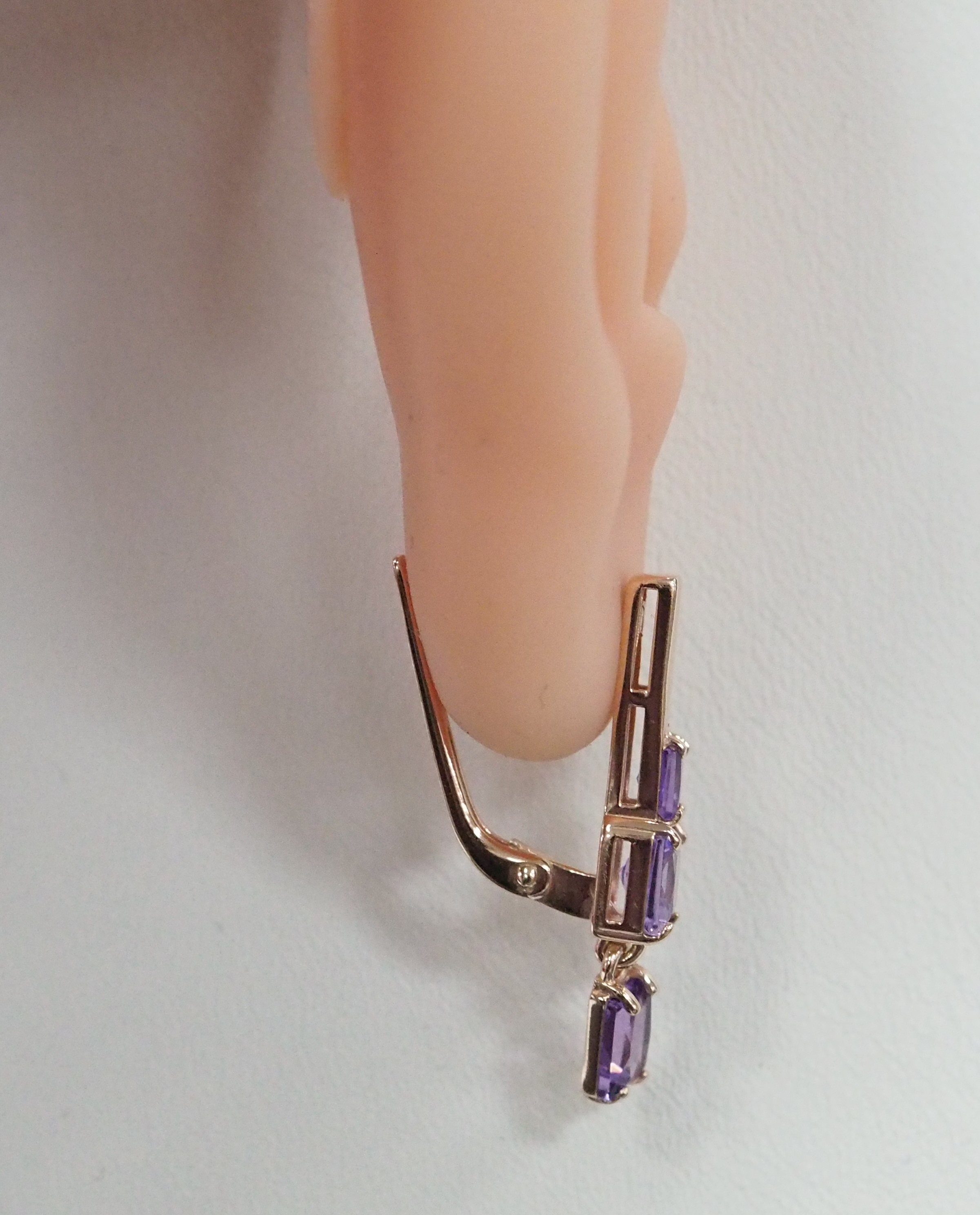 Серебряные серьги с аметистами